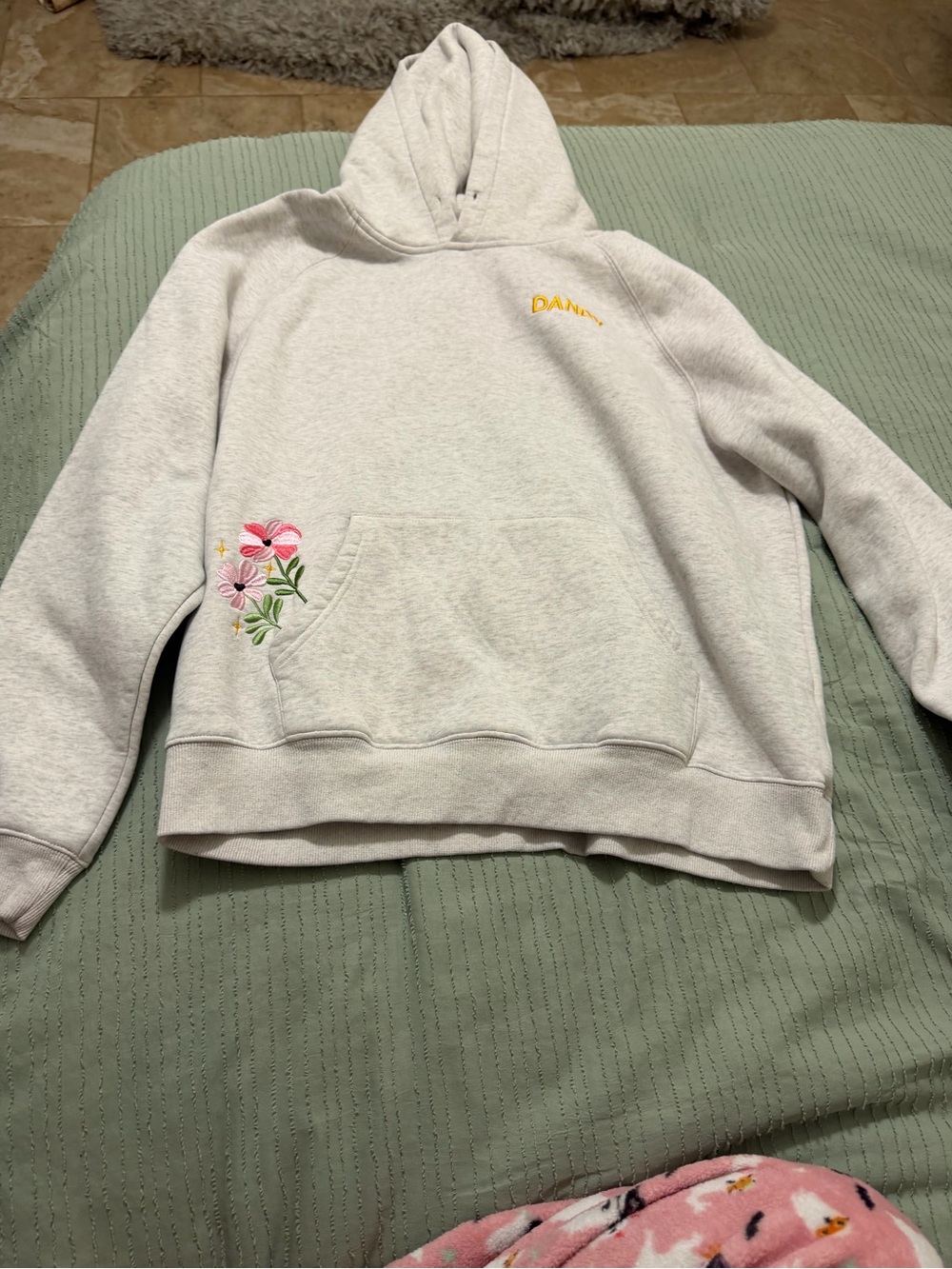 Dandy Worldwide grey Floral-Back Hooded Sweatshirt - Picture 3 of 10